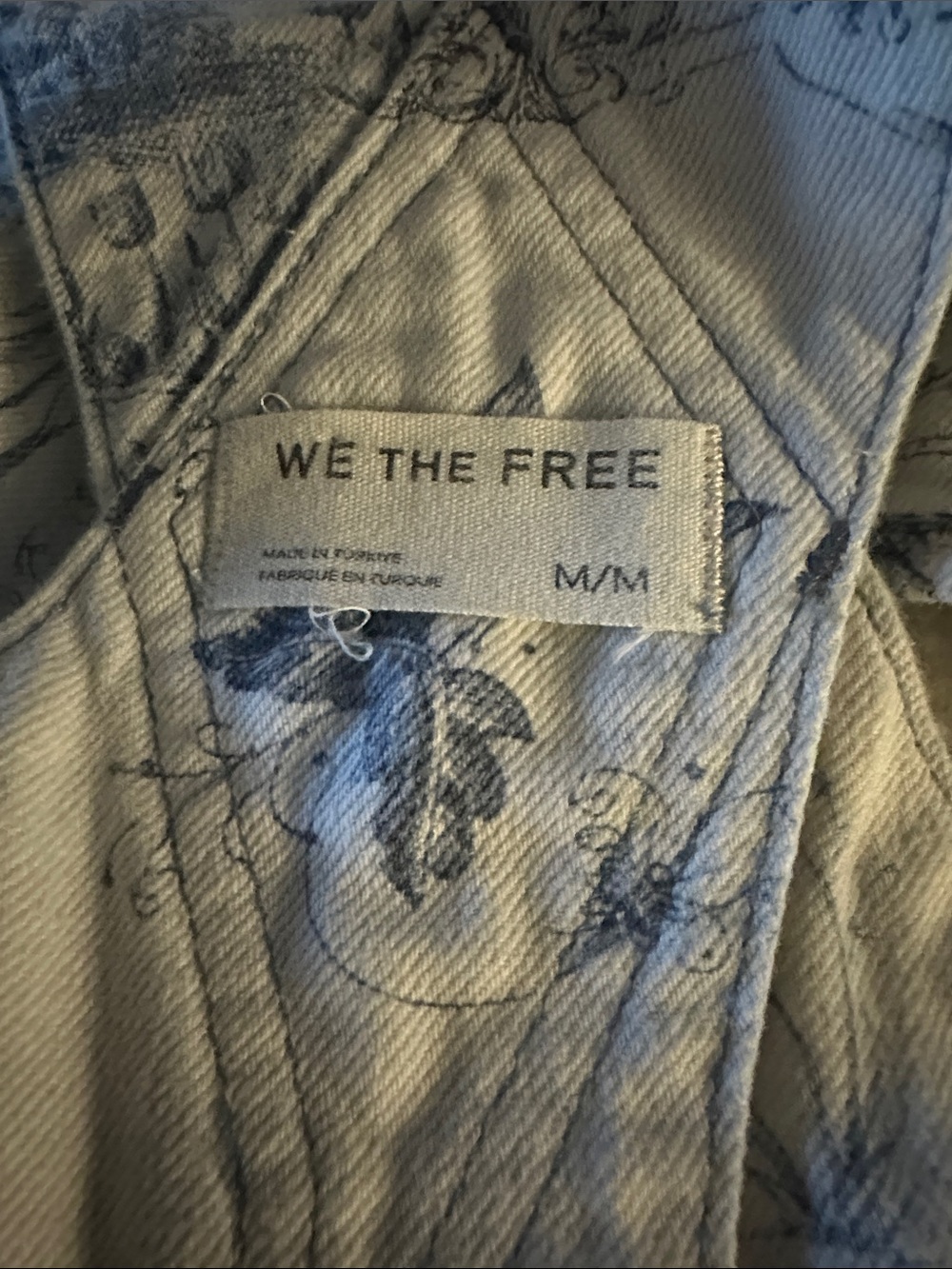 Free People We The People Good Luck Printed Overalls EUC Size M - Picture 8 of 8